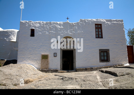 Monastère de Apokalypsis Grotte de St John Hora Patmos, Grèce Banque D'Images