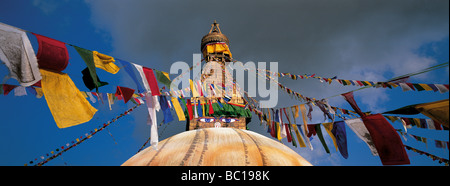 Le Népal, Zone Bagmati, Vallée de Katmandou classée au patrimoine mondial de l'UNESCO, stupa de bodnath Banque D'Images