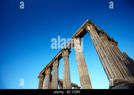 Ruines du temple romain, Evora, Portugal Banque D'Images