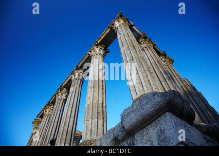 Ruines du temple romain, Evora, Portugal Banque D'Images