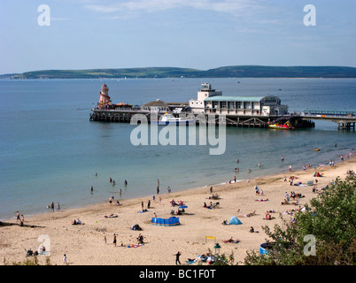 La jetée de Bournemouth & East Beach, Dorset, UK Banque D'Images