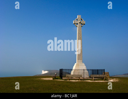 Tennyson Monument sur Tennyson Down, île de Wight, Royaume-Uni Banque D'Images