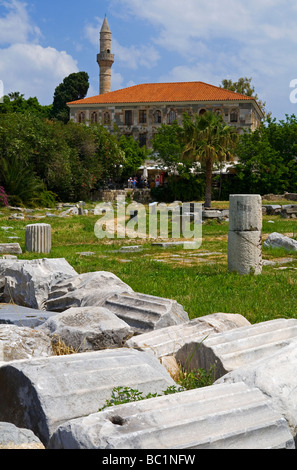 Ruines de l'Agora une ancienne ville grecque et romaine dans l'île grecque de Kos dans la chaîne du Dodécanèse Banque D'Images