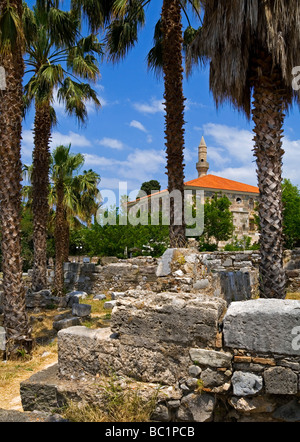 Ruines de l'Agora une ancienne ville grecque et romaine dans l'île grecque de Kos dans la chaîne du Dodécanèse Banque D'Images