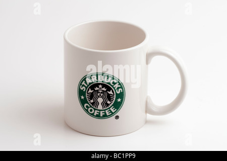Blanc taille Starbucks pinte tasse en céramique Banque D'Images