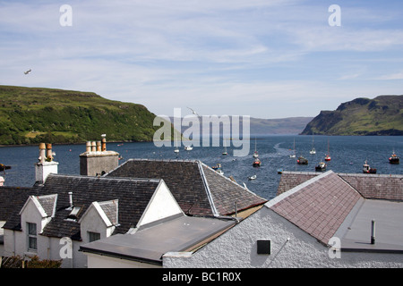 Le port de Portree, Isle of Skye, Hébrides intérieures, côte ouest de l'Ecosse, Royaume-Uni Banque D'Images