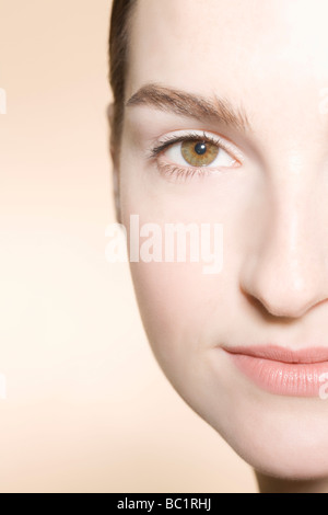 Portrait of young womans face Banque D'Images