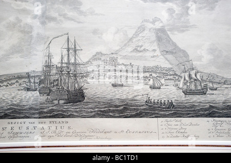 Les dessins historiques du port de colonial Santo Domingo Banque D'Images