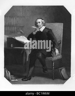 Joost van den Vondel, 17e siècle, le dramaturge et poète néerlandais c1870.Artist : H Sluyter Banque D'Images