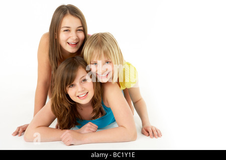 Groupe de trois jeunes filles en Studio Banque D'Images