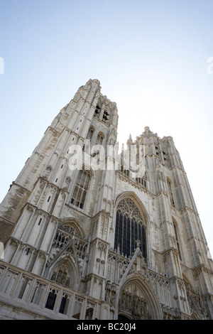 Saint Michel et Gudule à Bruxelles La Cathédrale St Banque D'Images