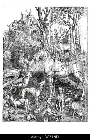 Saint Hubert peint par Albert Dürer Banque D'Images