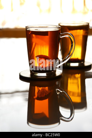 Deux tasse de thé au citron Banque D'Images
