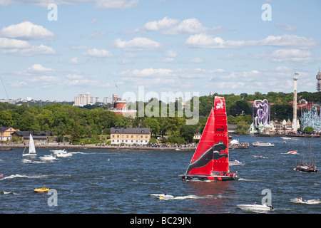 Volvo Ocean Race arrive à Stockholm Banque D'Images