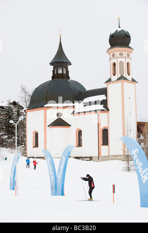 Ski de fond ski Seefeld au Tyrol Autriche Banque D'Images
