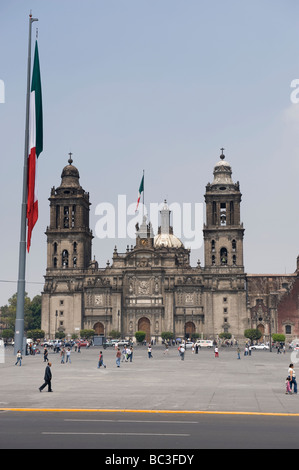 La cathédrale Metropolitan le El Zocalo, Mexico. Banque D'Images