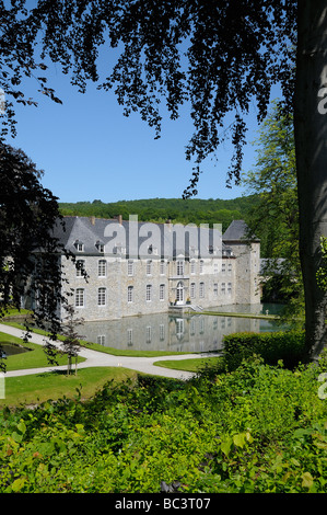 Le château au centre de l'Jardins d'Annevoie les jardins d'eau près de Namur et Dinant, dans la région Wallonne, Belgique. Banque D'Images