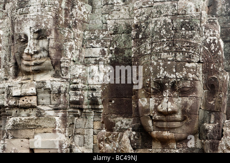 Ruines du temple Bayon, Visages de pierre, [Angkor Thom], Cambodge Banque D'Images