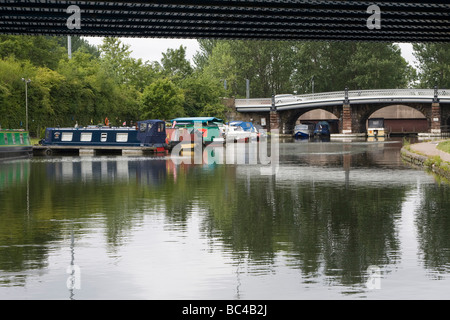 Bridgewater péniches runcorn bridge england uk go Banque D'Images