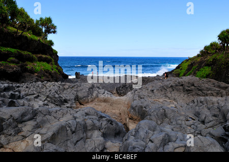 Côte rocheuse de l'Haleakala National Park, Maui, Hawaii, USA. Banque D'Images