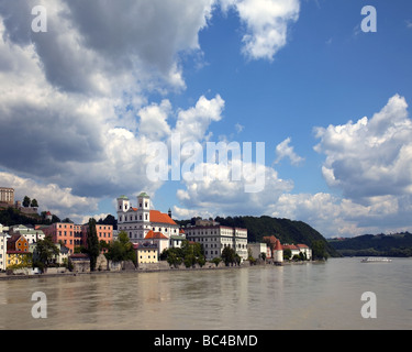 DE - Haute-bavière : River Inn à Passau Banque D'Images