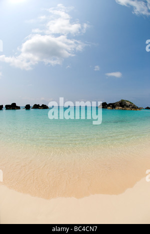 Plage de sable rose. Plage de Horseshoe Bay, Southampton, Southampton Parish Bermudes. Banque D'Images