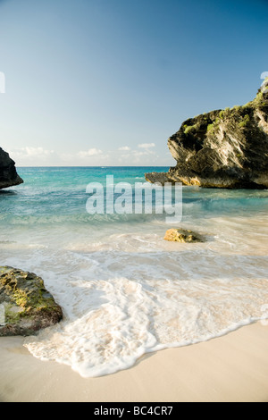 Plage de sable rose. Plage de Horseshoe Bay, Southampton, Southampton Parish Bermudes. Banque D'Images