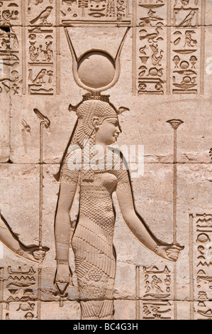 Dendera Temple Romain Cleopatra Cleopatra 69 - 30 BC a été le dernier a été le dernier pharaon de l'Egypte ancienne Banque D'Images