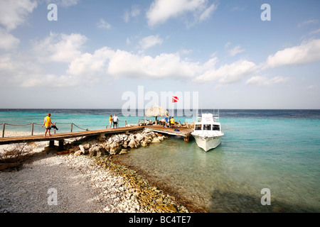 Base de plongée sur l'île des Caraïbes Curaçao dans les Antilles néerlandaises Banque D'Images