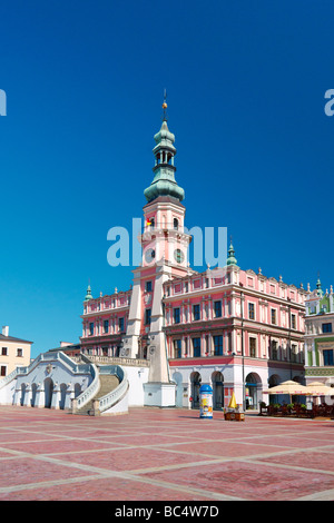 Le marché historique de Zamosc, Pologne Banque D'Images