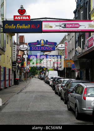 La Reeperbahn St Pauli Große Freiheit Hambourg Allemagne Banque D'Images