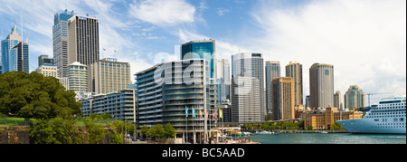 Circular Quay et le quartier central des affaires de Sydney panoramique New South Wales Australie Banque D'Images