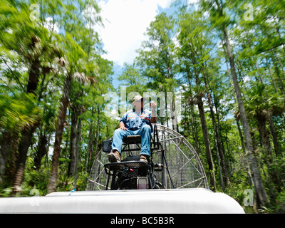 Compagnie aérienne d'excursion dans les Everglades de Floride, Big Cypress Seminole Indian Reservation Billy Swamp Safari Banque D'Images