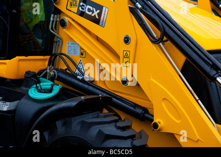 Les gros plans des machines d'excavation JCB Banque D'Images