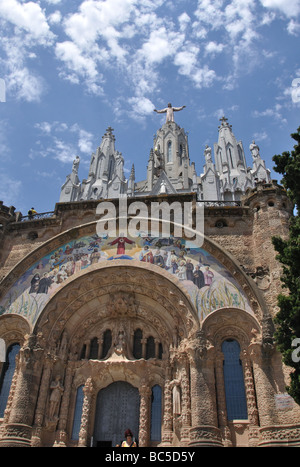 Temple de Sagrat Cor, Tribidabo, Barcelone, Espagne Banque D'Images