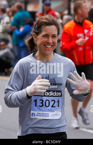 Coureur de marathon Marathon de Boston en 2009. Banque D'Images