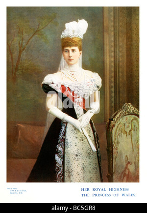 La Reine Alexandra 1900 portrait couleur photographie de l'épouse du roi Édouard VII lorsqu'elle était la princesse de Galles Banque D'Images