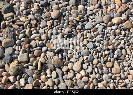 Roches sur plage, Montauk, Long Island, NY Banque D'Images