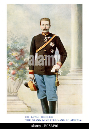 L'archiduc François-Ferdinand 1901 portrait couleur photographie du neveu de l'Empereur Franz Joseph assassiné à Sarajevo 1914 Banque D'Images