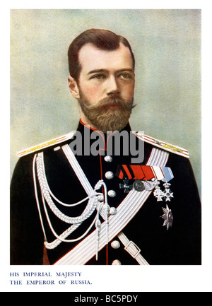 Le Tsar Nicholas II 1900 portrait couleur photographie du dernier empereur de Russie tués par les bolcheviks en 1918. Banque D'Images