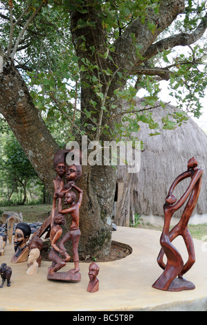 Chiffres en bois sculpté à vendre au Swaziland Afrique du Sud Banque D'Images