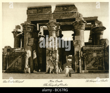 Géographie / voyages, Egypte, Kom Ombo, temple, vue intérieure, salle hypostyle, 1930, , Banque D'Images