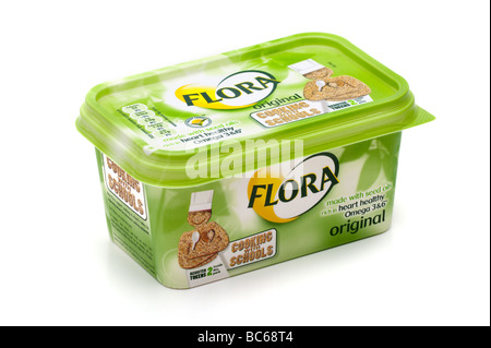 Cuve en plastique de 500 g de margarine 'Flora' Banque D'Images