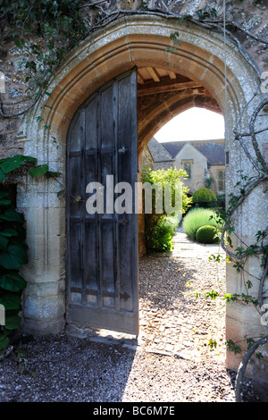 Jardin Anglais aménagé à Cothay Manor, demeure seigneuriale et Manor à Wellington, Somerset, UK Banque D'Images