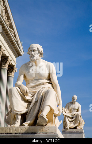Statue de Vienne - philosophe pour le Parlement - Thicydides Banque D'Images