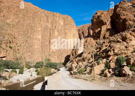 Entrée de Gorges de Todra au Maroc Banque D'Images