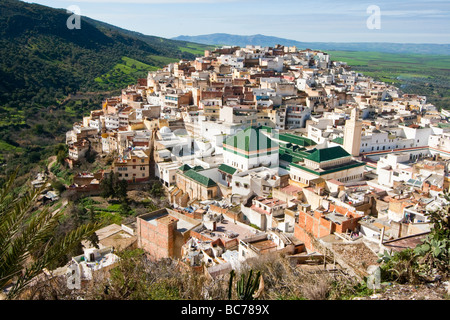 Village de Moulay Idriss Zerhoun ou au Maroc Banque D'Images