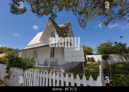 Poste de police à Russell - bâtiment historique datant de 1870 dans la région de Bay of Islands, Northland, North Island, New Zealand Banque D'Images