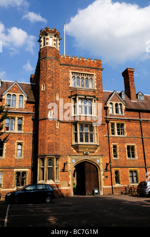 La porterie à Selwyn College, Cambridge, Angleterre, Royaume-Uni Banque D'Images