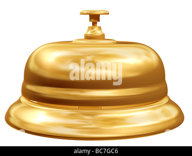 Illustration d'une isolé golden sonnette de réception Banque D'Images